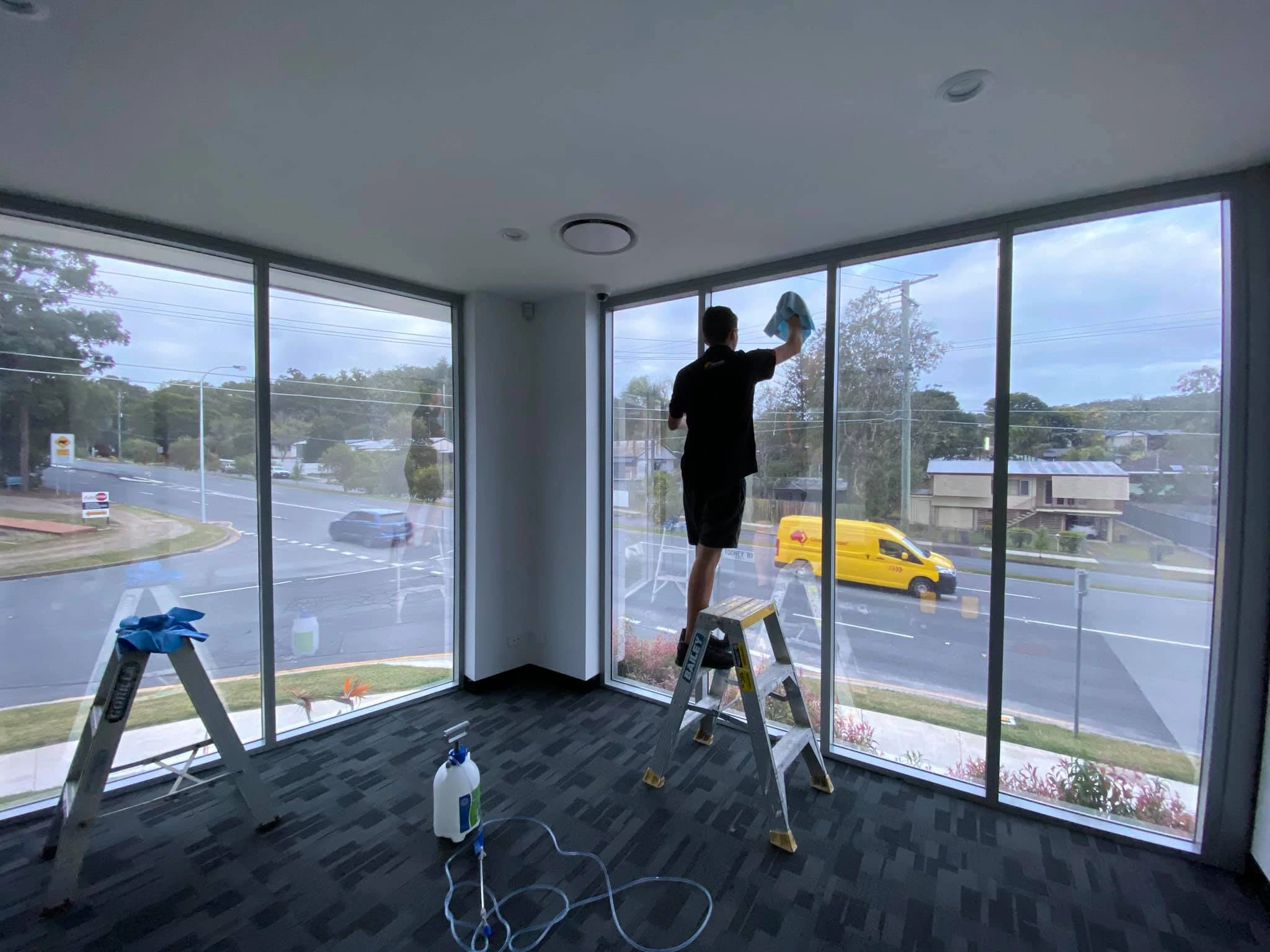 Reflective privacy window film on a Gold Coast home window