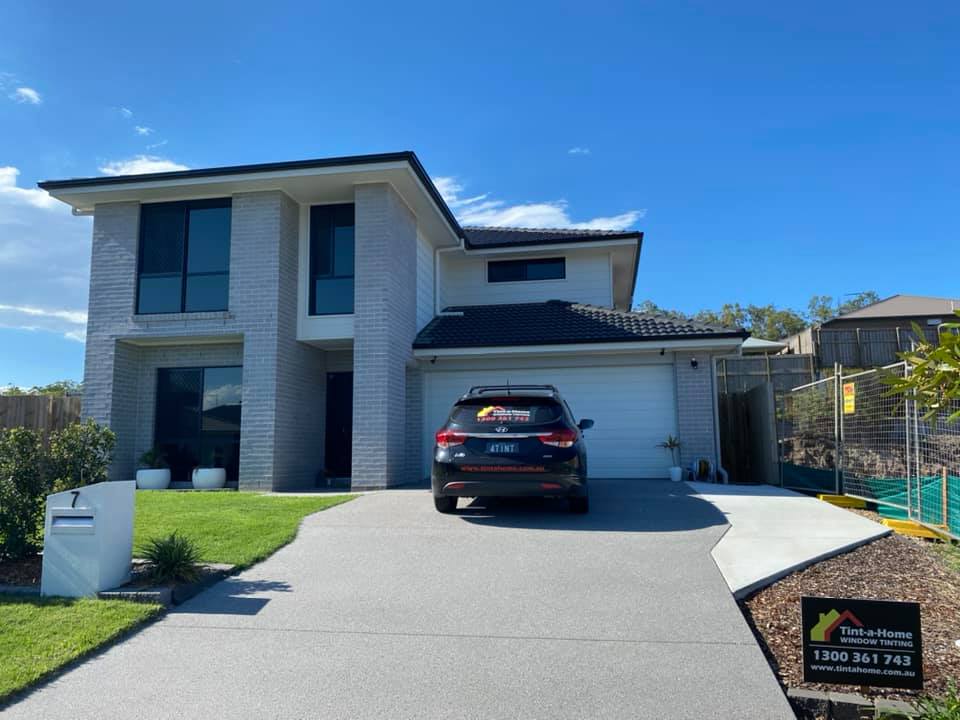 Frosted window film on a Gold Coast home
